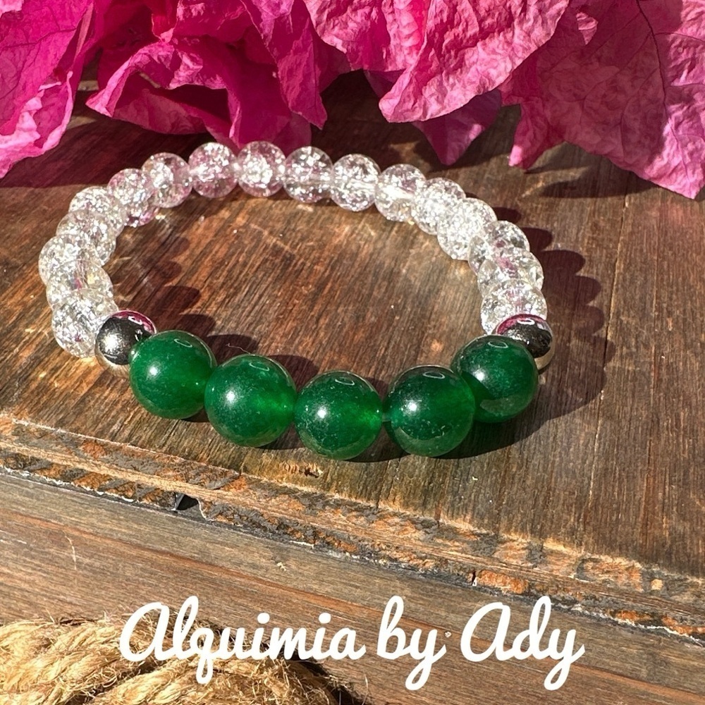 UNTREATED EMERAD BUBBLE BEADS BRACELET
